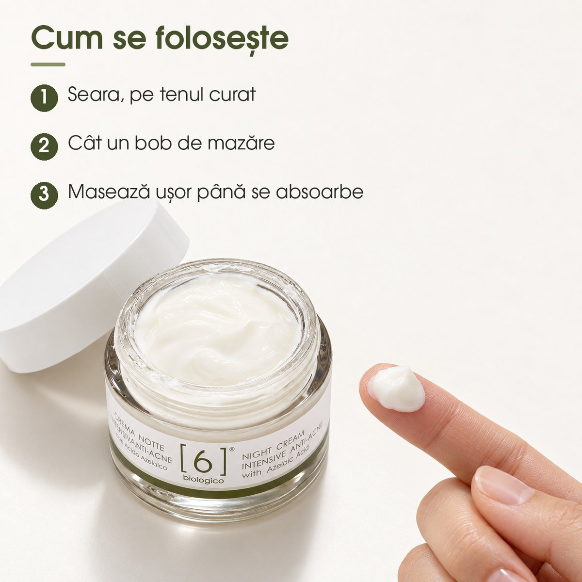 Cremă de noapte intensivă anti-acnee cu Acid Azelaic, 50 ml (6)