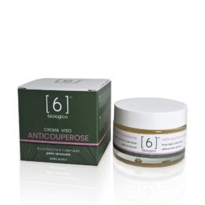 Cremă de față pentru reducerea roșeții 6Biologico cu măceșe și gălbenele, 50 ml, borcan și cutie