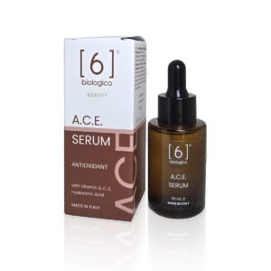 Ser ACE 6Biologico cu vitaminele A, C și E și acid hialuronic, 30 ml, flacon cu pipetă și cutie